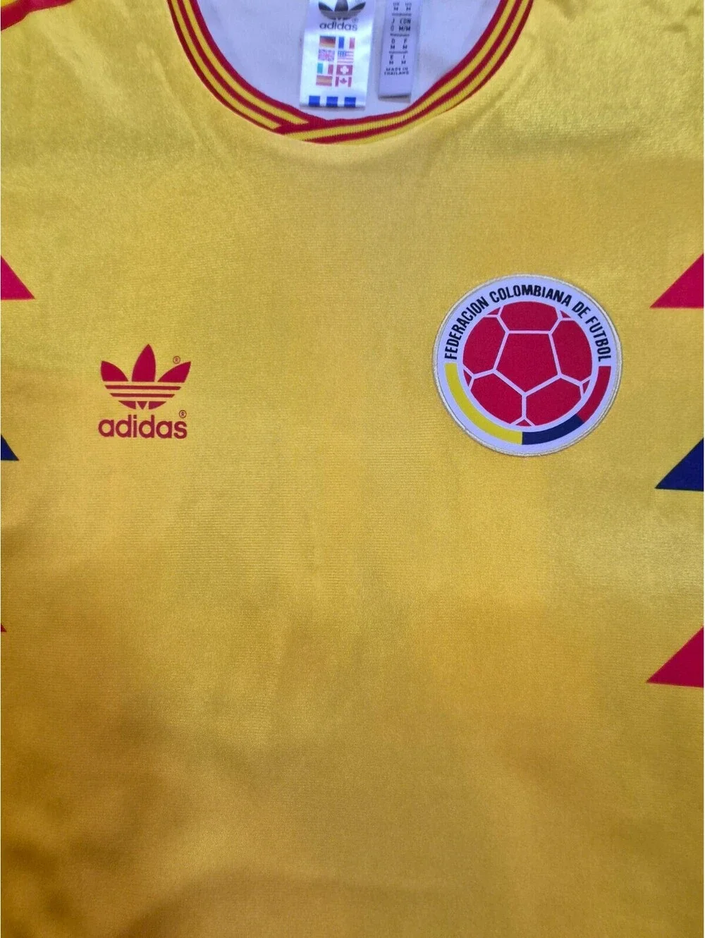 Adidas Seleccion Colombia 1990 Home Jersey Gold Sz L Men 2018 Release Version